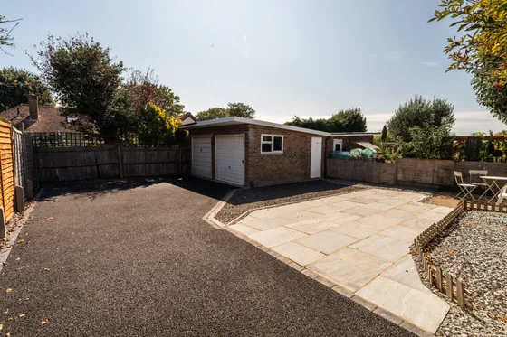 Completed driveway to a garage
