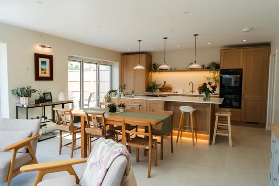Finished kitchen and dining extension