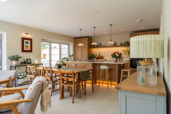 Finished kitchen with island