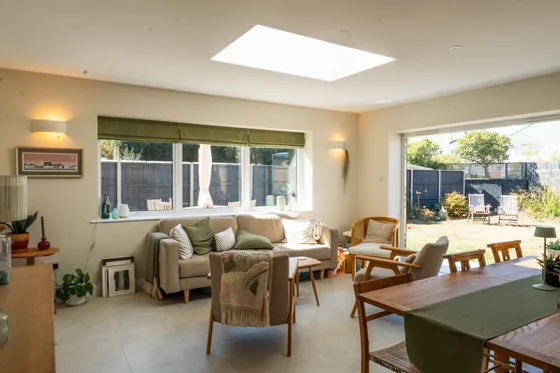Open plan living and dining space