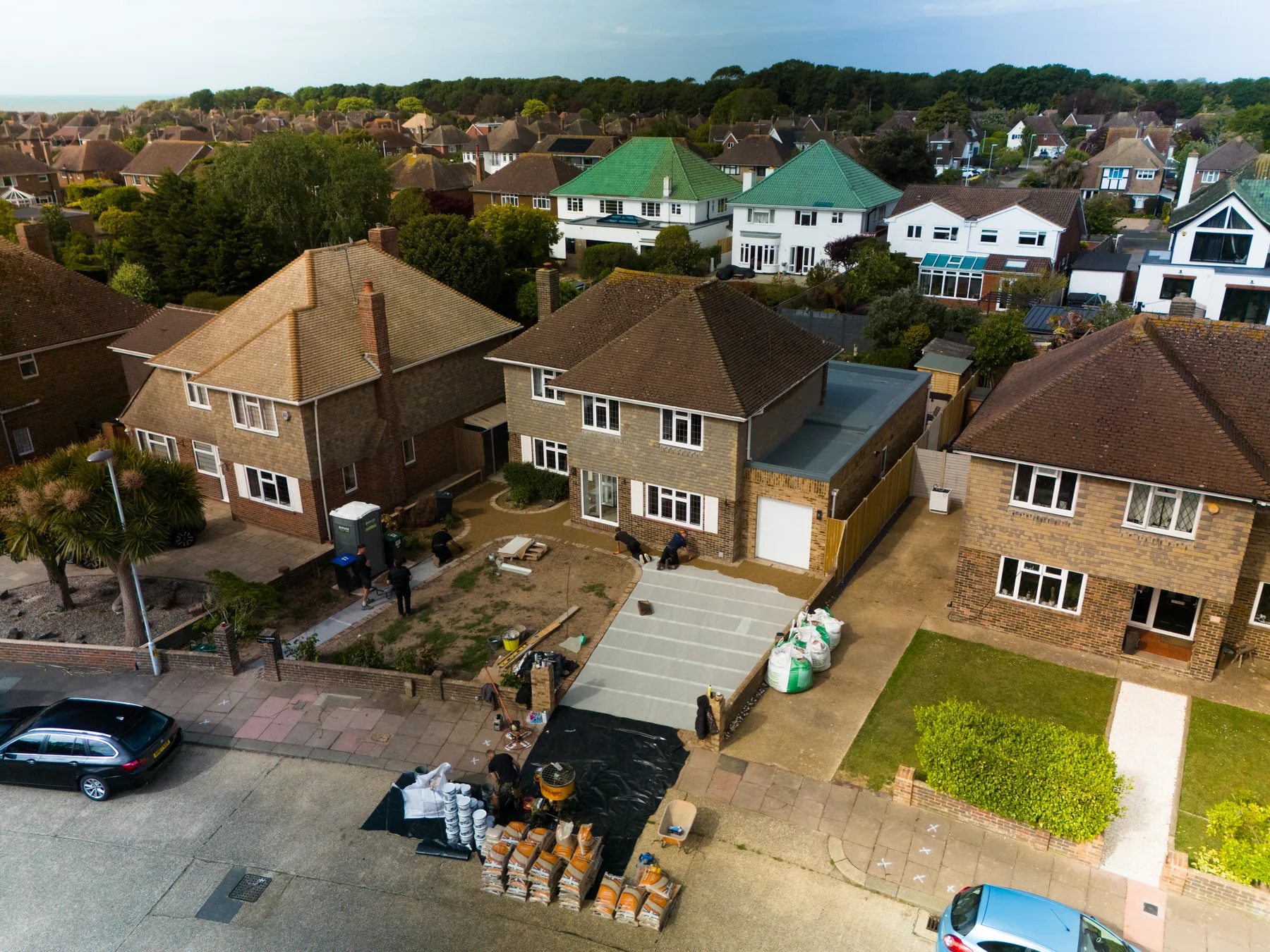 Aerial view of West Sussex rooftops, the space a loft conversion uses